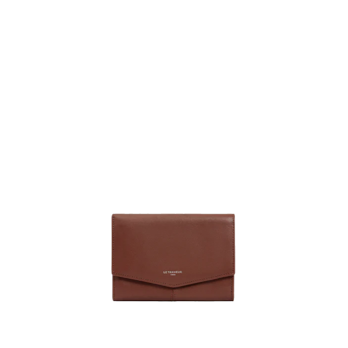 Portefeuille moyen modèle en cuir lisse Charlotte Le Tanneur