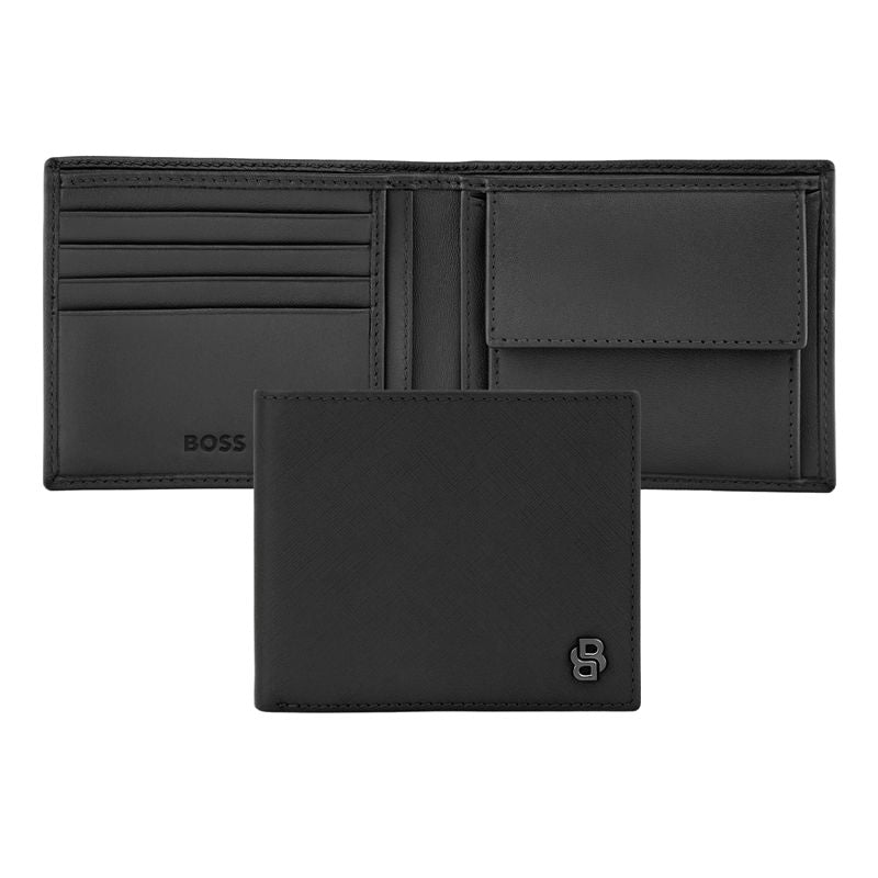 Portefeuille porte-monnaie Double B Saffiano – Hugo Boss