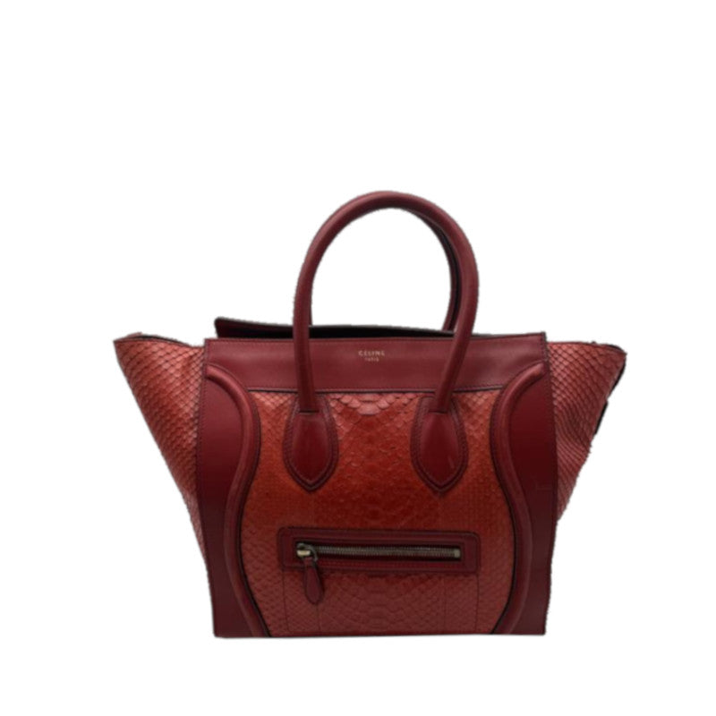 Sac à main Céline Luggage Rouge Imprimé Python