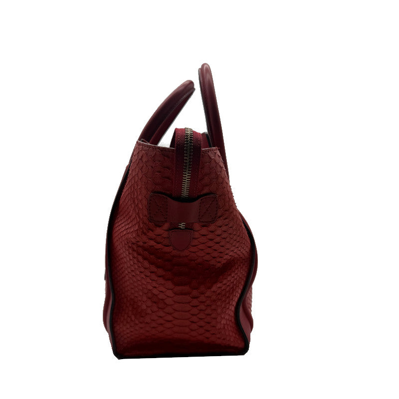 Sac à main Céline Luggage Rouge Imprimé Python