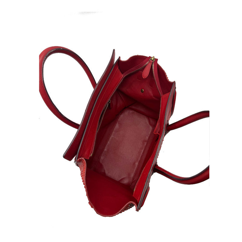 Sac à main Céline Luggage Rouge Imprimé Python