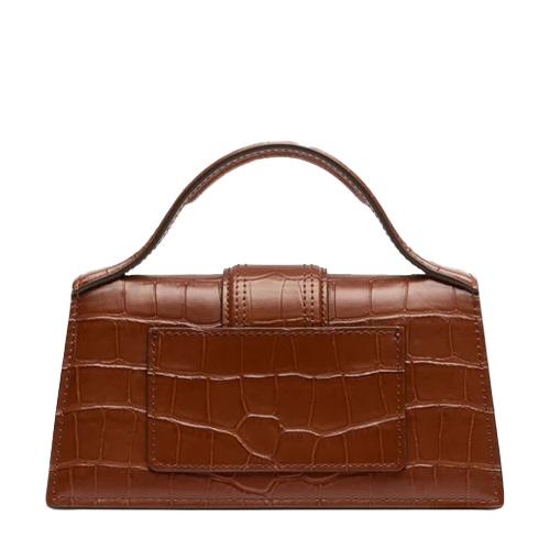 Sac à main avec bandoulière réglable le grand Bambino Marron croco – Jacquemus