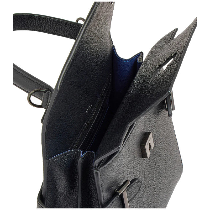 Sac à main double rabat moyen modèle en cuir grainé  Le Tanneur