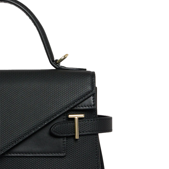 Sac à main double rabat moyen modèle en cuir signature T Juliette MM Le Tanneur