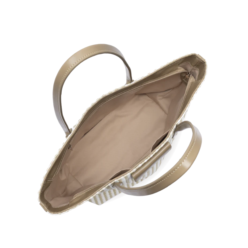 Sac cabas épaule KBA Marinière Osier  – Lancaster