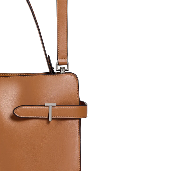 Sac porté épaule grand modèle en cuir lisse et nubuck Le Tanneur