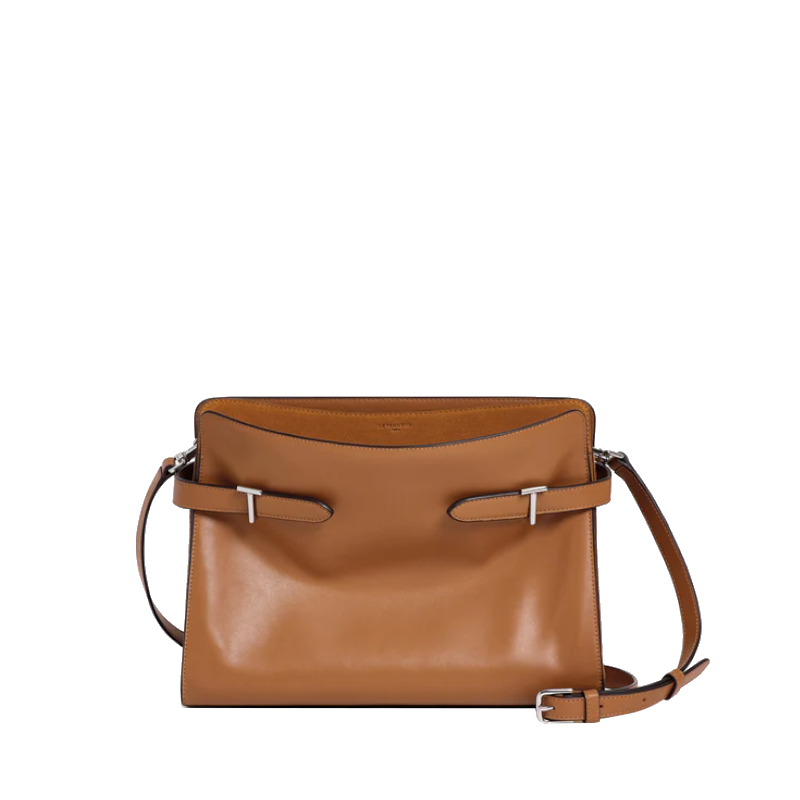 Sac porté épaule grand modèle en cuir lisse et nubuck Le Tanneur
