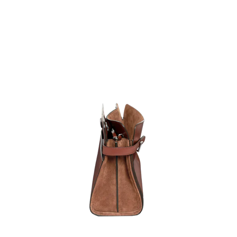 Sac porté épaule grand modèle en cuir lisse et nubuck Le Tanneur