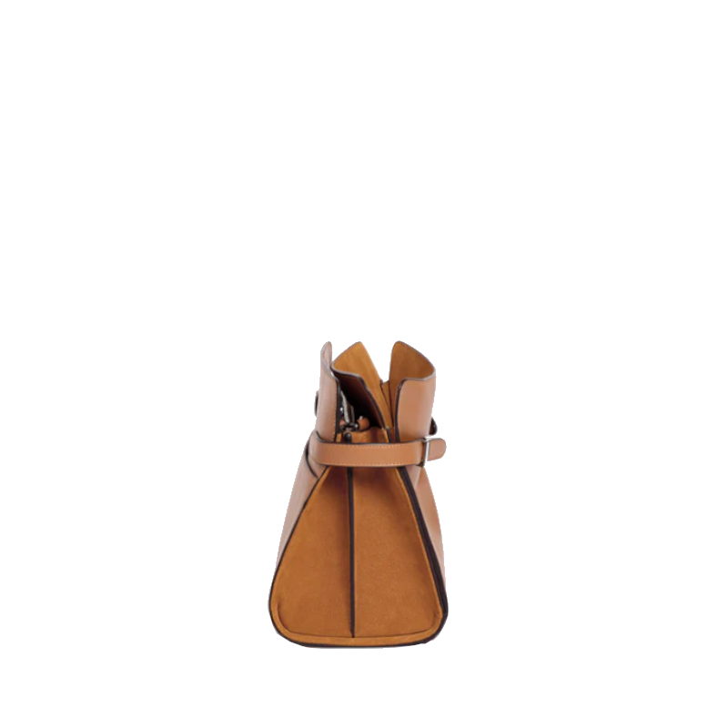 Sac porté épaule grand modèle en cuir lisse et nubuck Le Tanneur