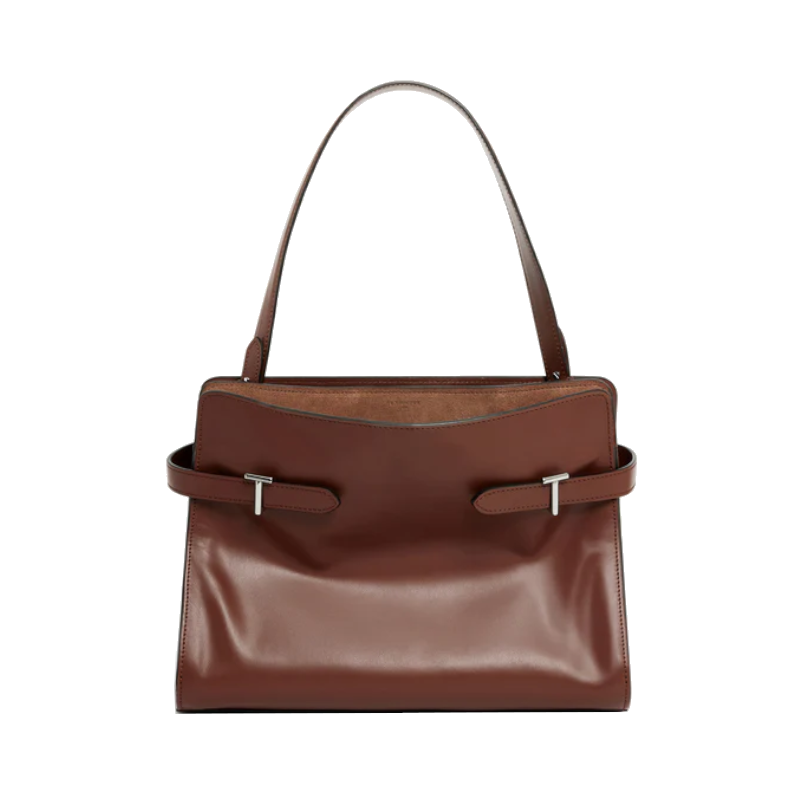 Sac porté épaule grand modèle en cuir lisse et nubuck Le Tanneur