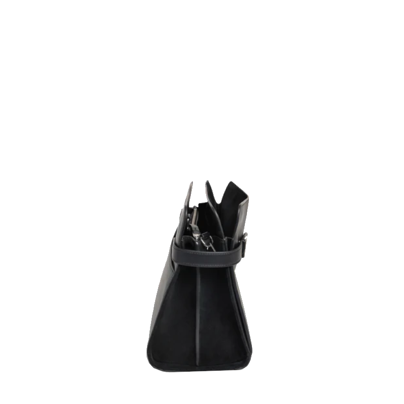 Sac porté épaule grand modèle en cuir lisse et nubuck Le Tanneur