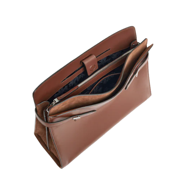 Sac porté épaule modèle maxi en cuir lisse et nubuck Le Tanneur