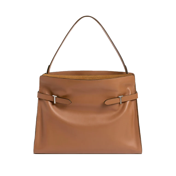 Sac porté épaule modèle maxi en cuir lisse et nubuck Le Tanneur