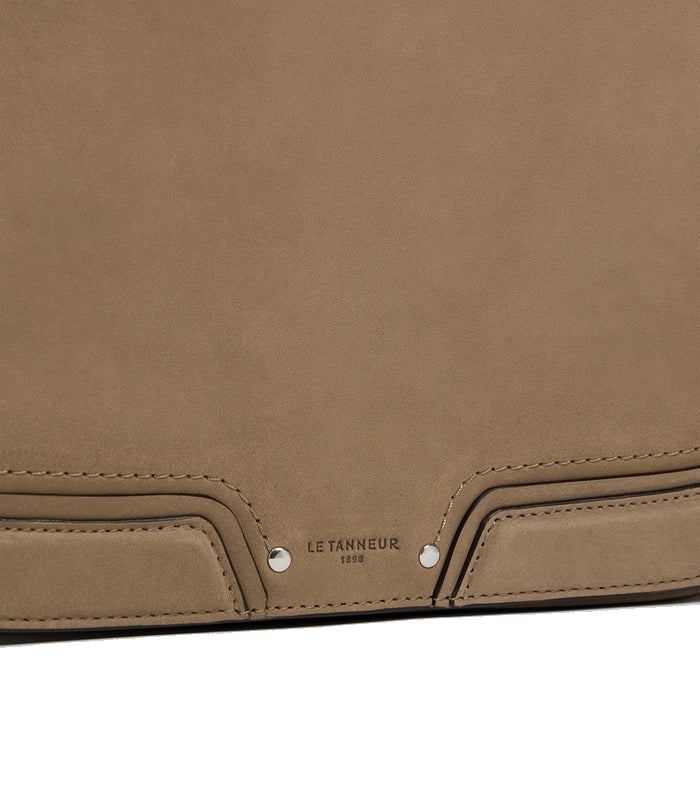Grand sac bandoulière en cuir lisse et nubuck Ella Le Tanneur