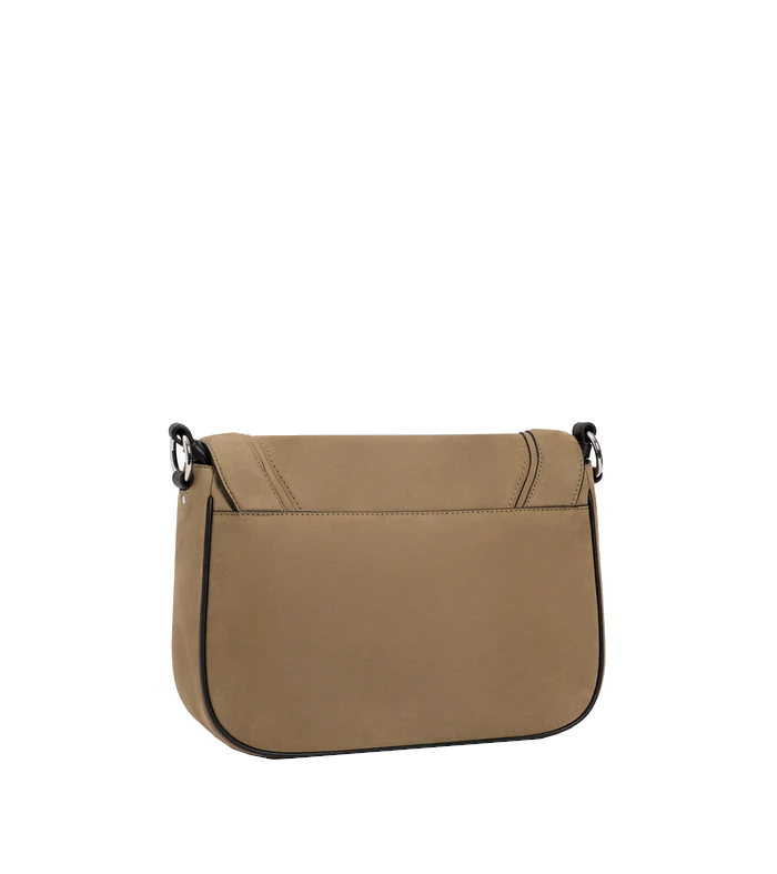 Grand sac bandoulière en cuir lisse et nubuck Ella Le Tanneur