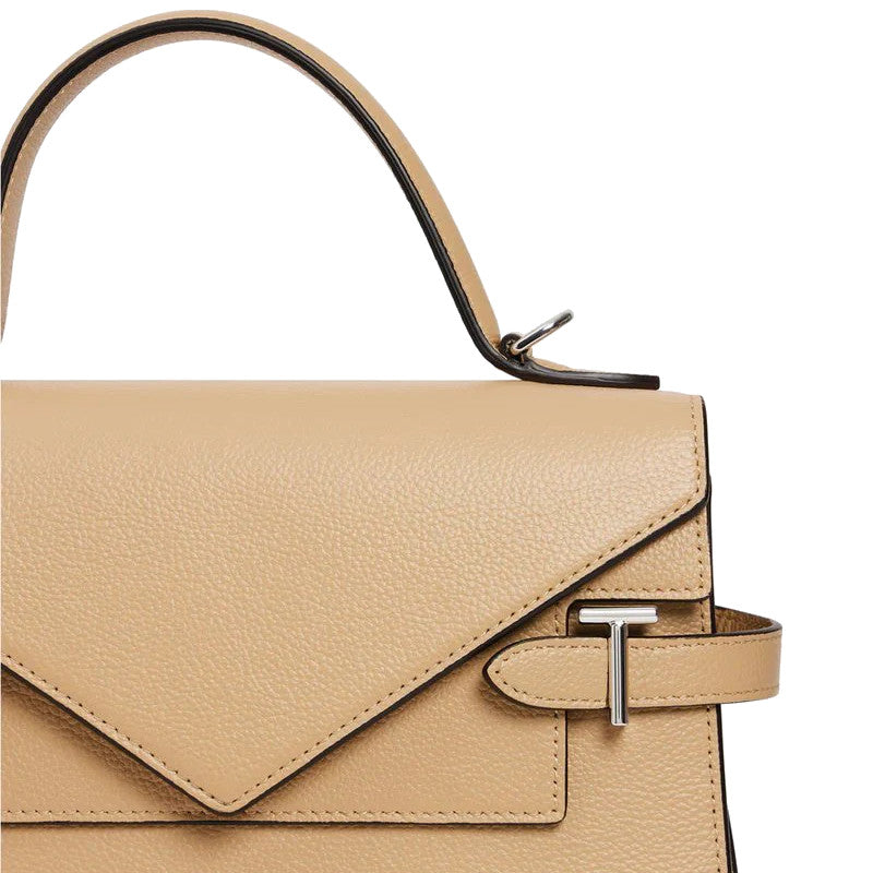 Petit sac à main double rabat en cuir grainé  Le Tanneur