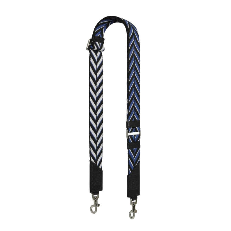 Bandoulière chevrons noir , le bleu , craie Le Tanneur