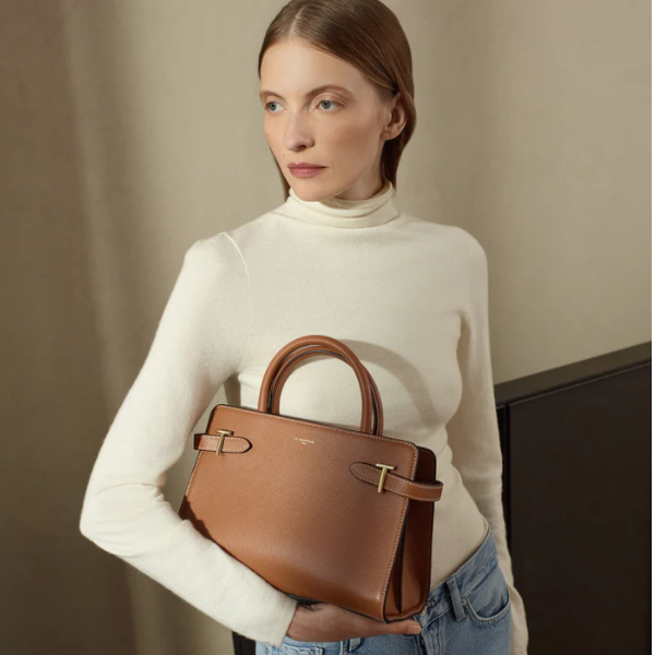 Sac à main moyen modèle Emilie en cuir grainé Le Tanneur